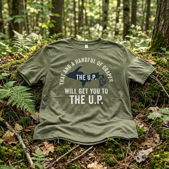 That and a Handful of grapes will get you to the U.P. t-shirt